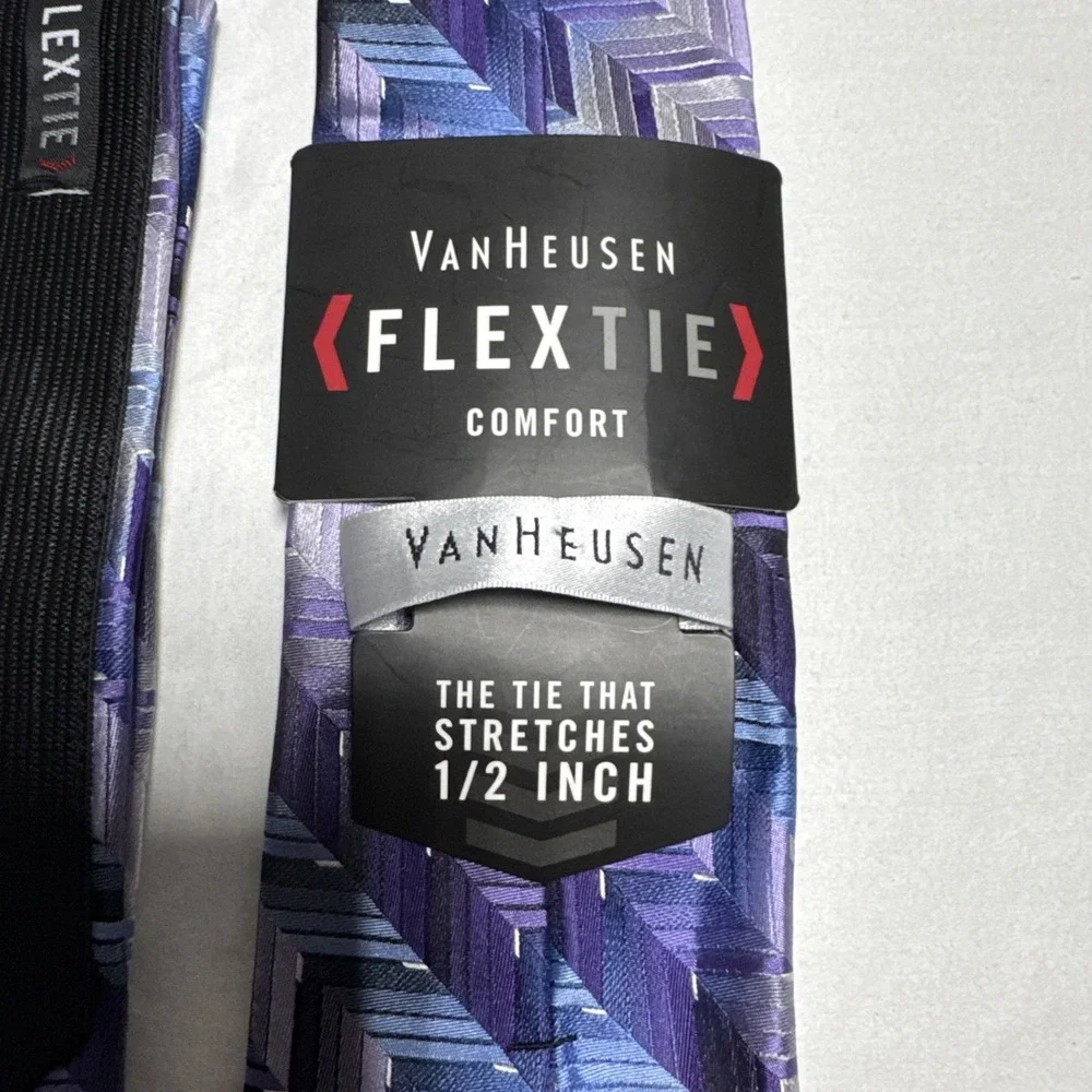 NEW Van Heusen Flex Expandable Neckband Comfort Purple Neck Tie